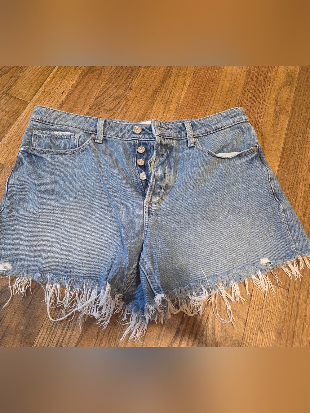 PAIGE Light Blue Denim Shorts
